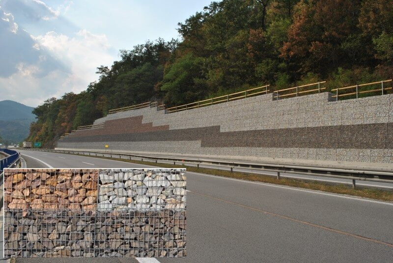 Gabionové obklady z prírodného kameňa andezitu