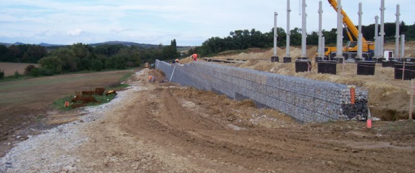 Oporný gabionový múr SSÚR Nitra, R1 Nitra – Selenec